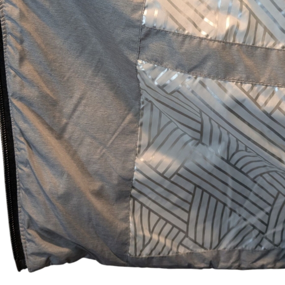 Zella Gray Asymmetrical Zip Funnel Neck PrimaLoft Puffer Vest Women's Medium - Picture 4 of 17